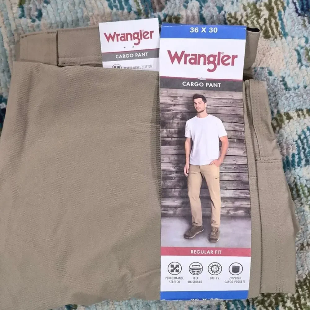 NEW Wrangler Men's Stretch Taper Leg Regular Fit Cargo Pant MEN SZ 36 X 30